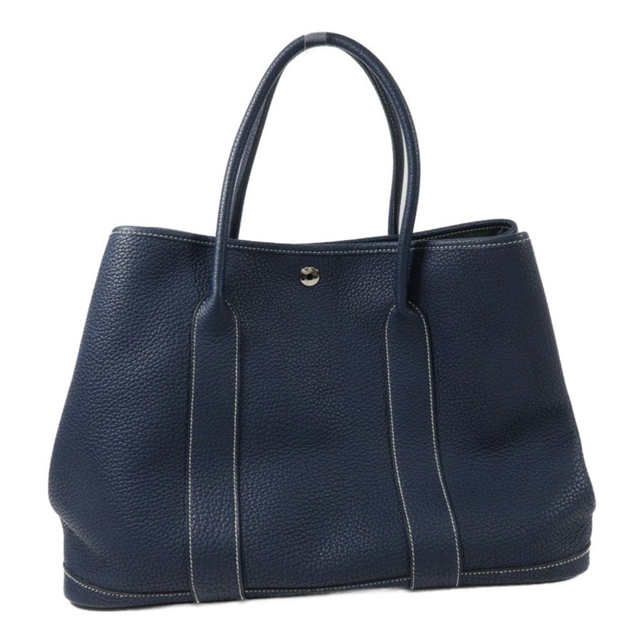 HERMES Negonda皮革Garden Party PM手挽袋Bleu de Prusse-1
