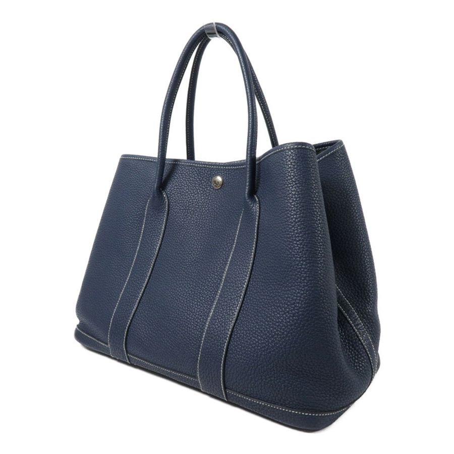 HERMES Negonda皮革Garden Party PM手挽袋Bleu de Prusse-2