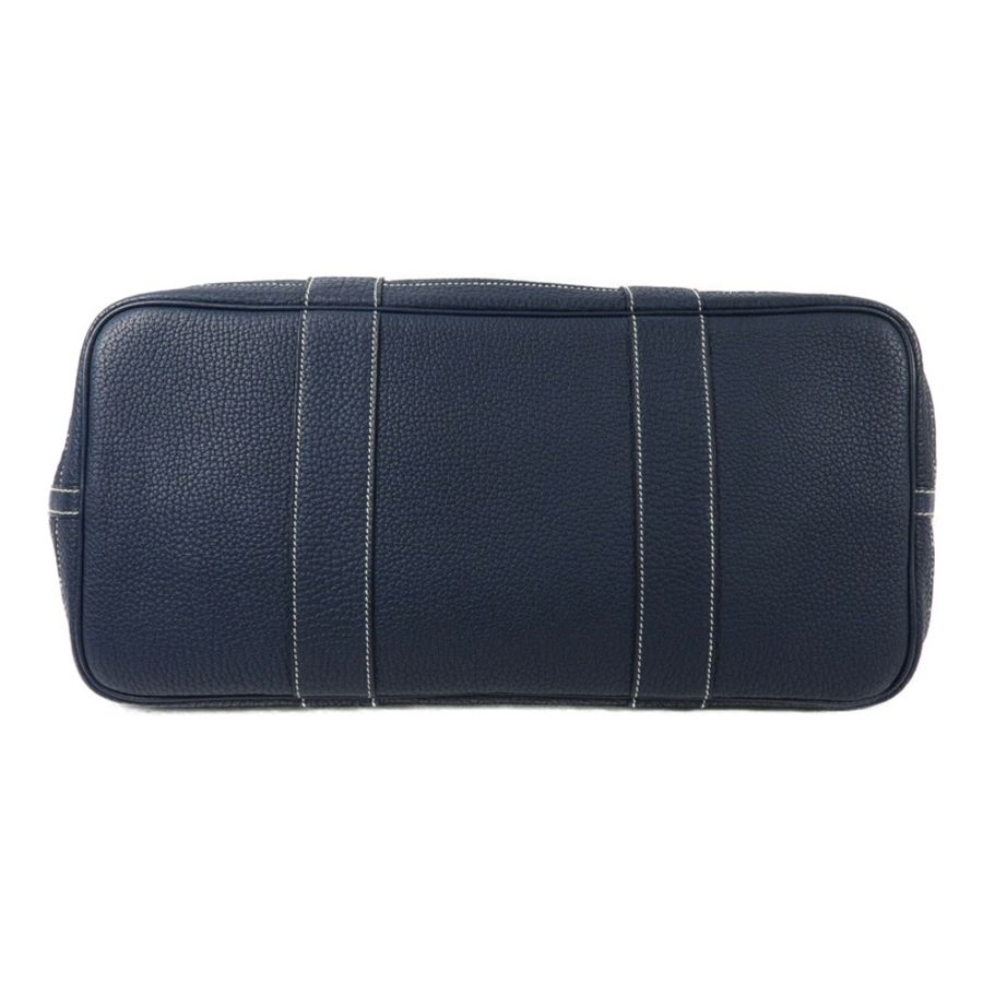 HERMES Negonda皮革Garden Party PM手挽袋Bleu de Prusse-3