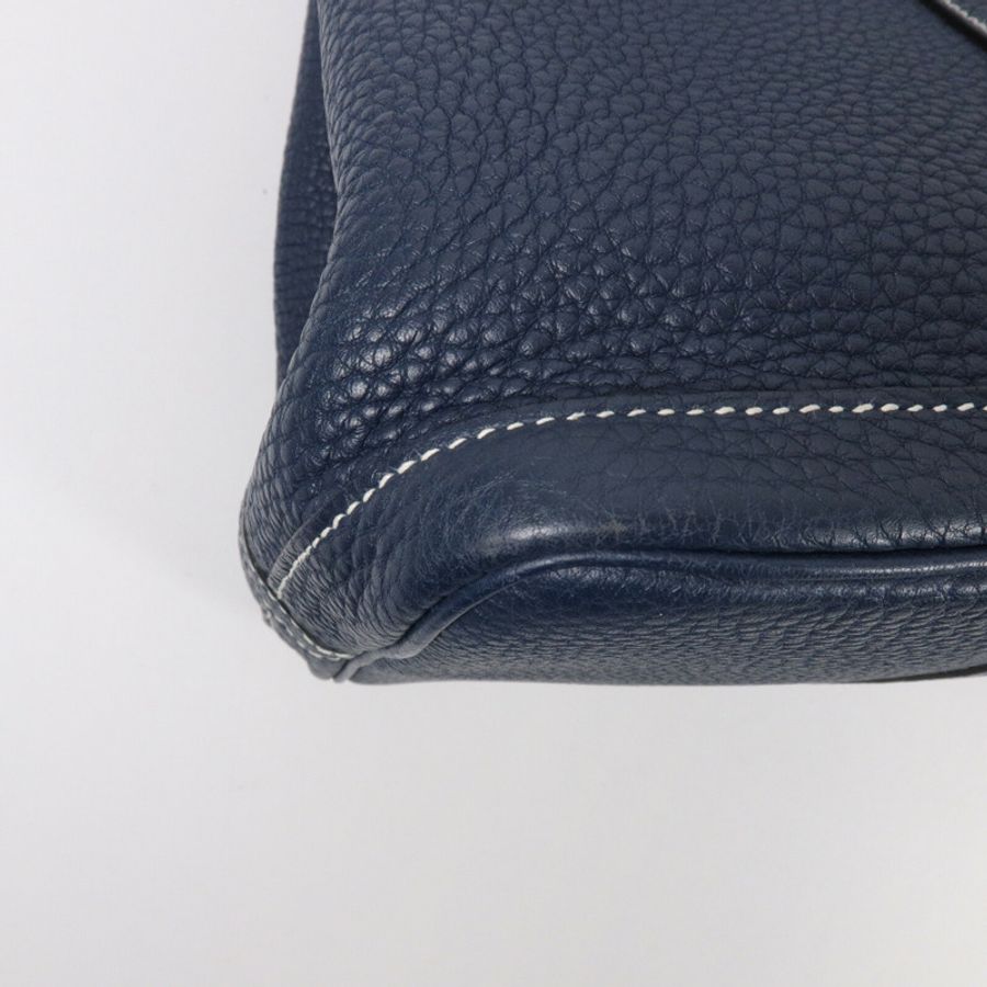 HERMES Negonda皮革Garden Party PM手挽袋Bleu de Prusse-10