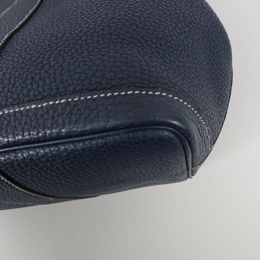HERMES Negonda皮革Garden Party PM手挽袋Bleu de Prusse-11