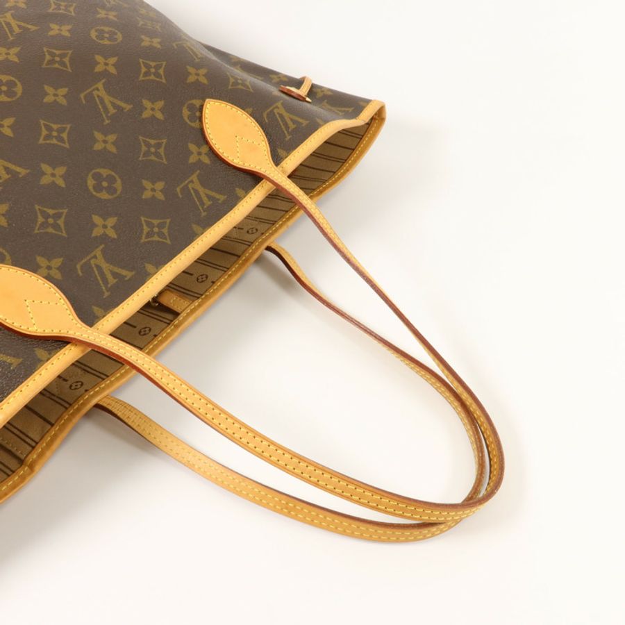 LOUIS VUITTON Monogram Neverfull MM金扣手挽袋-7