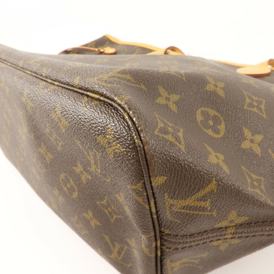 LOUIS VUITTON Monogram Neverfull MM金扣手挽袋-10