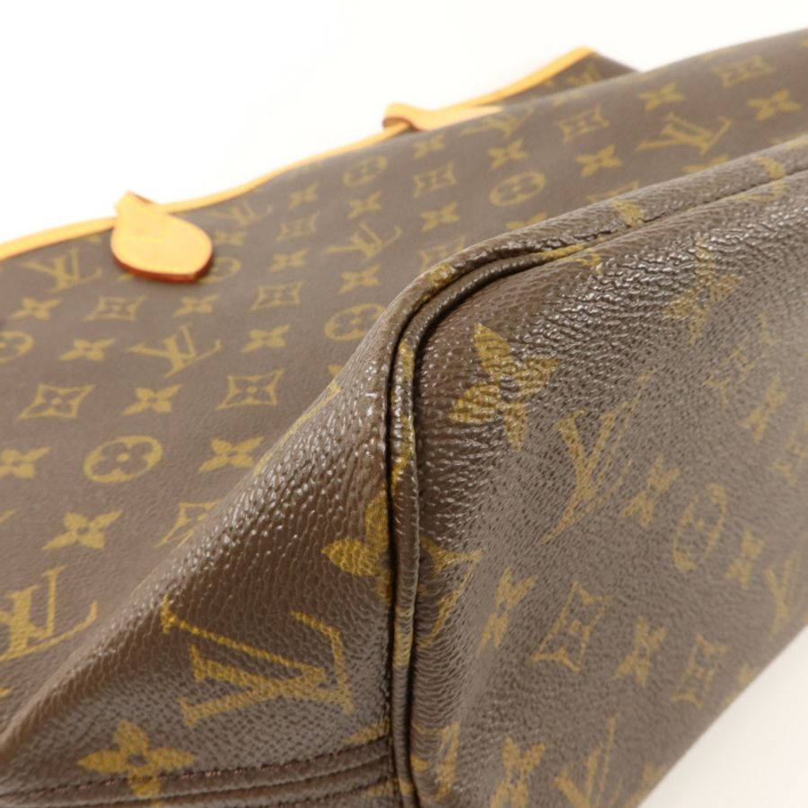 LOUIS VUITTON Monogram Neverfull MM金扣手挽袋-11