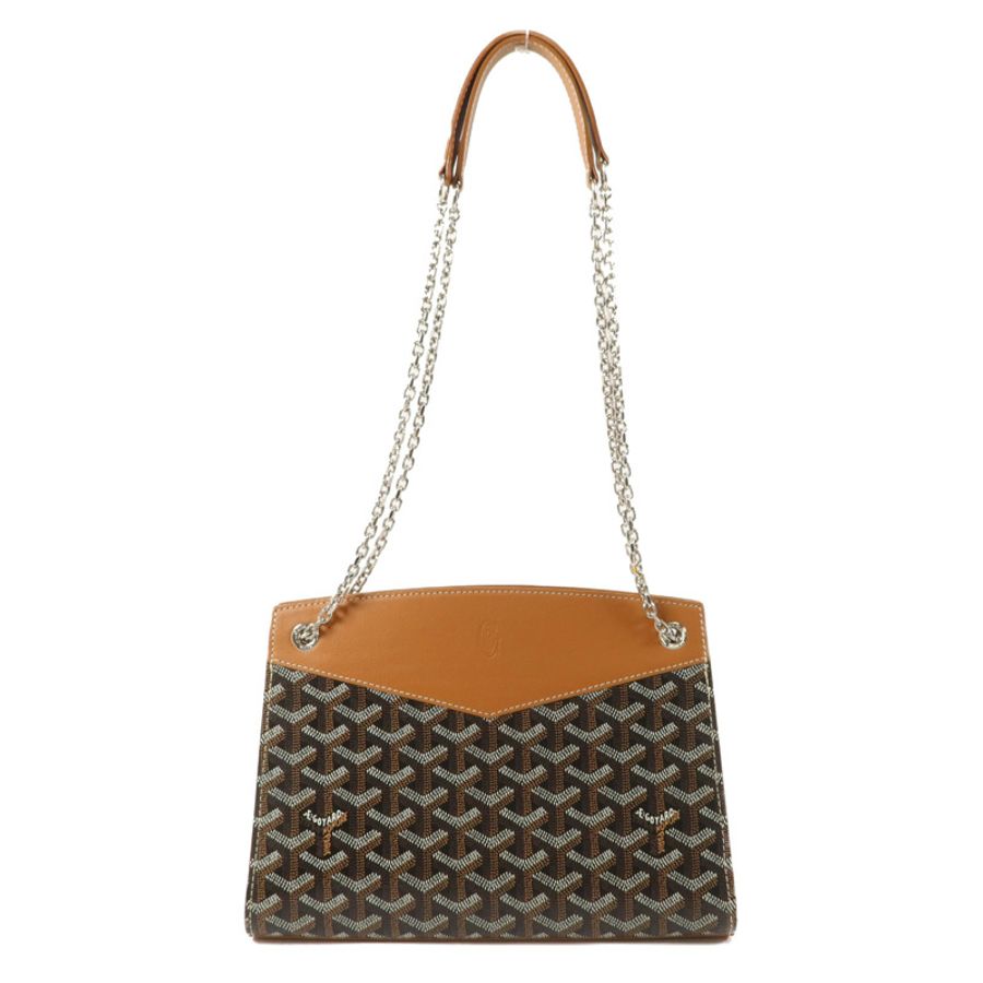 GOYARD 牛皮皮革/塗層帆布Rouette Structure PM鏈帶肩背袋-1