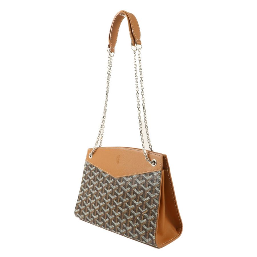GOYARD 牛皮皮革/塗層帆布Rouette Structure PM鏈帶肩背袋-2