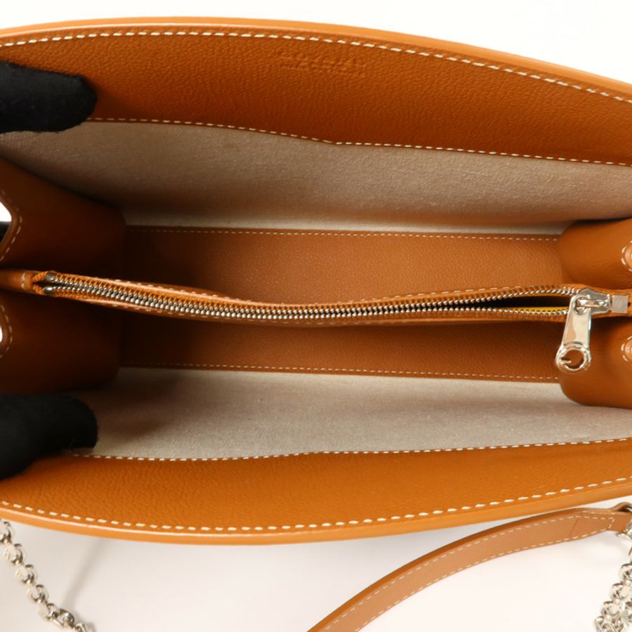GOYARD 牛皮皮革/塗層帆布Rouette Structure PM鏈帶肩背袋-4