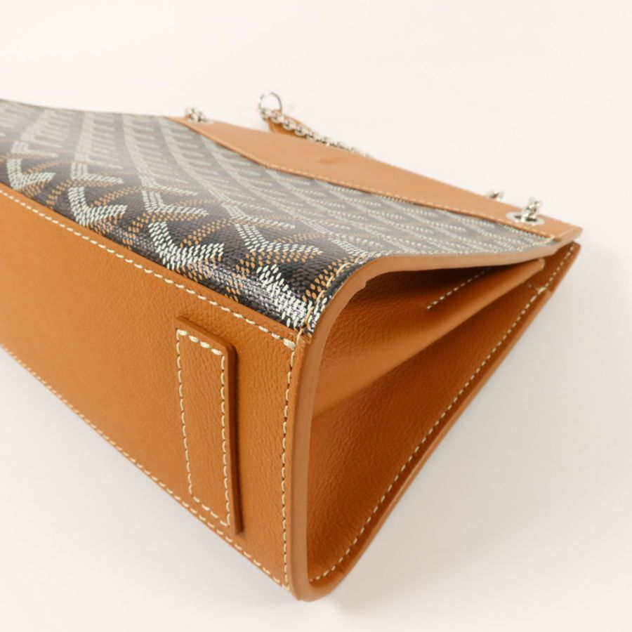 GOYARD 牛皮皮革/塗層帆布Rouette Structure PM鏈帶肩背袋-12