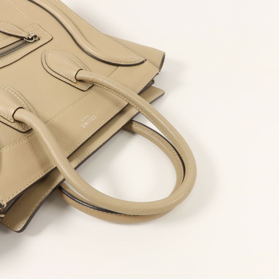 CELINE 牛皮皮革Micro Luggage肩背袋-7