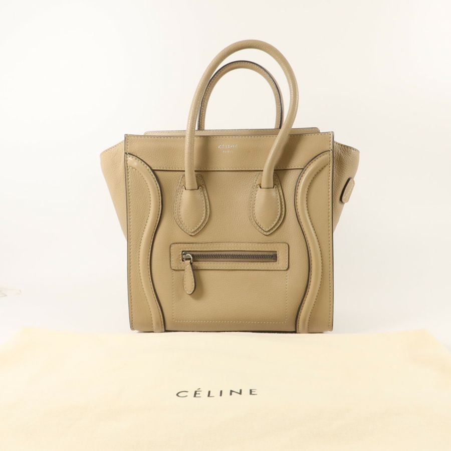 CELINE 牛皮皮革Micro Luggage肩背袋-8