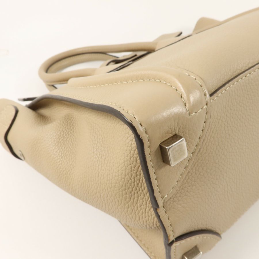 CELINE 牛皮皮革Micro Luggage肩背袋-12
