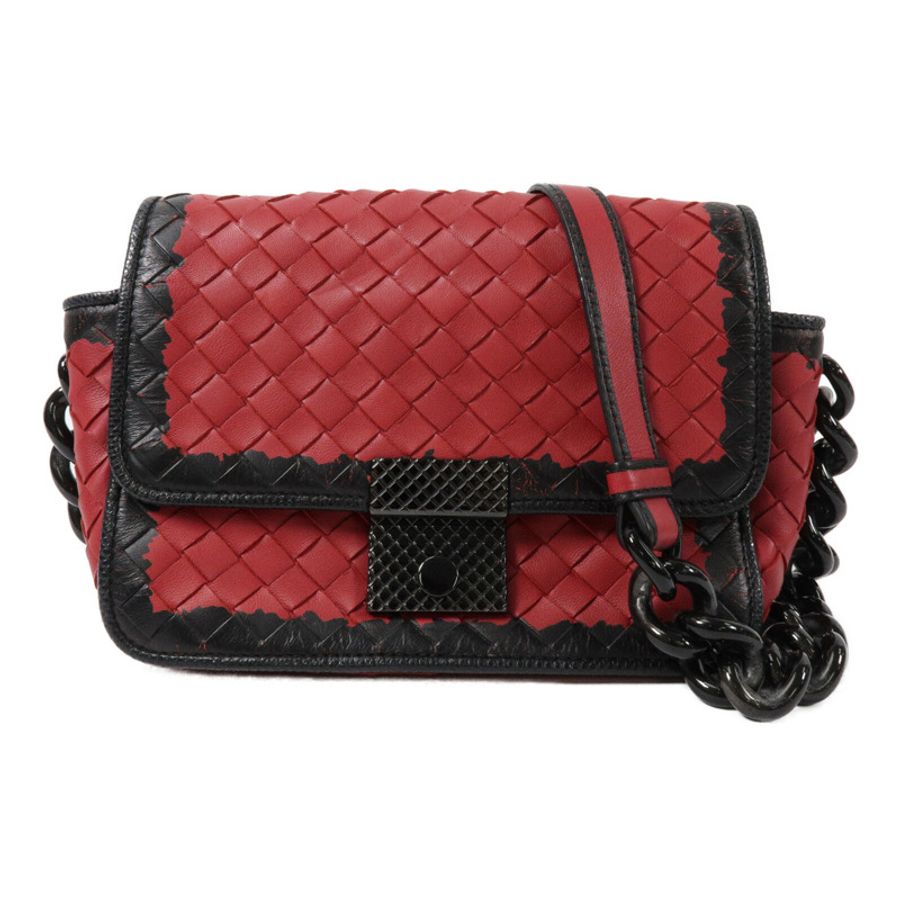 BOTTEGA VENETA 羊皮皮革Shoulder Bag鏈帶肩背袋-0