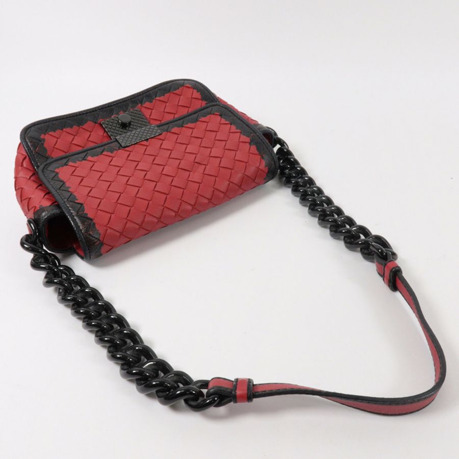 BOTTEGA VENETA 羊皮皮革Shoulder Bag鏈帶肩背袋-7