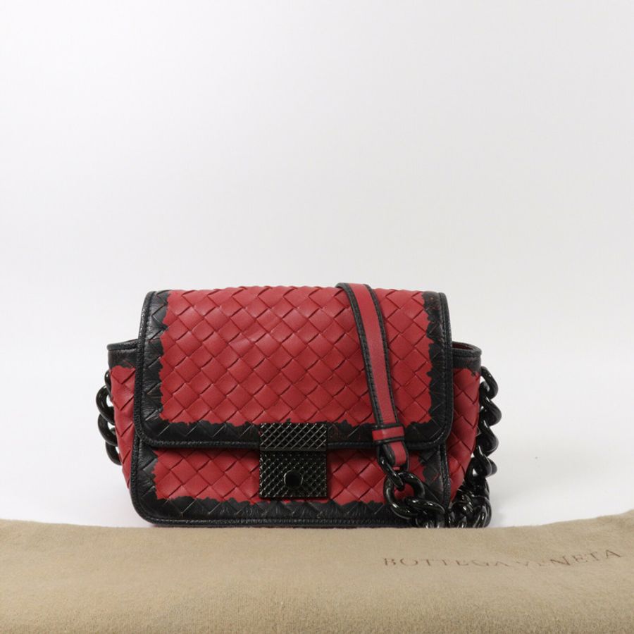 BOTTEGA VENETA 羊皮皮革Shoulder Bag鏈帶肩背袋-8