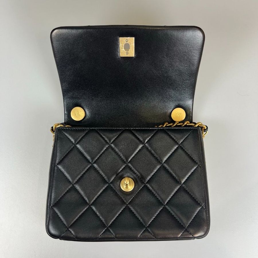 CHANEL 季節款側邊雕刻側肩包 AS2734/晶片款-5