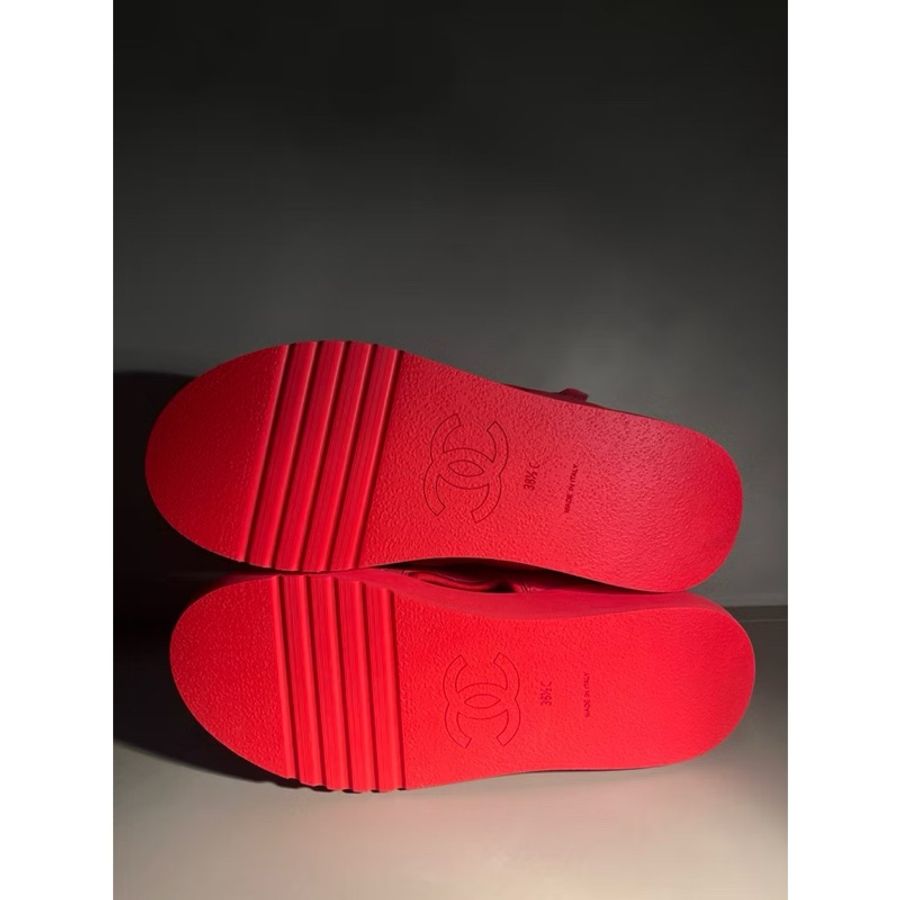 正品 Chanel 菱格紋涼鞋 38.5 閒置美品-8