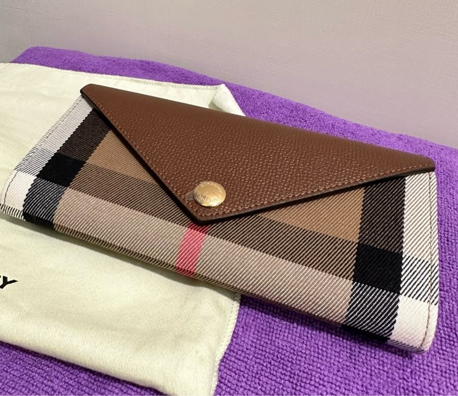 專櫃正品 BURBERRY 經典格紋 長夾 時尚長夾 皮革長夾 發財包-3