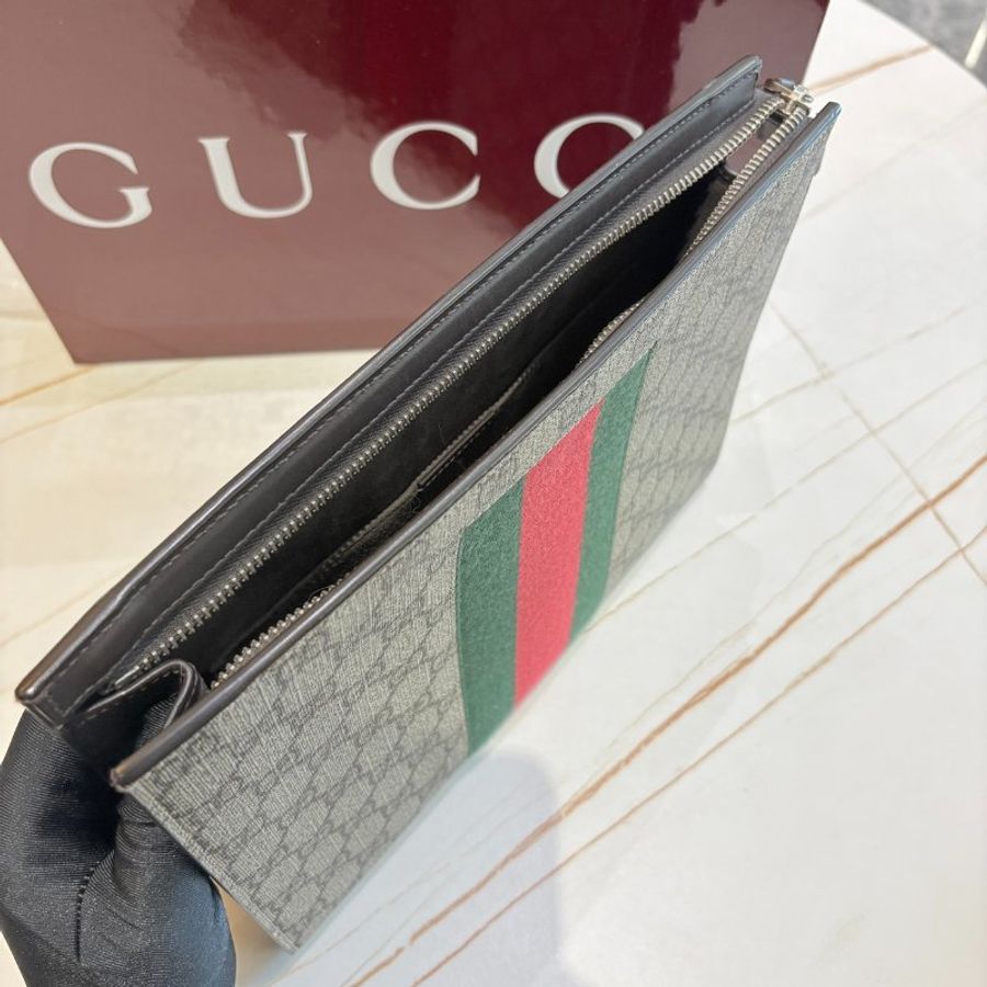*SHIHNA名牌精品* Gucci GG Supreme 帆布織帶手拿包-8