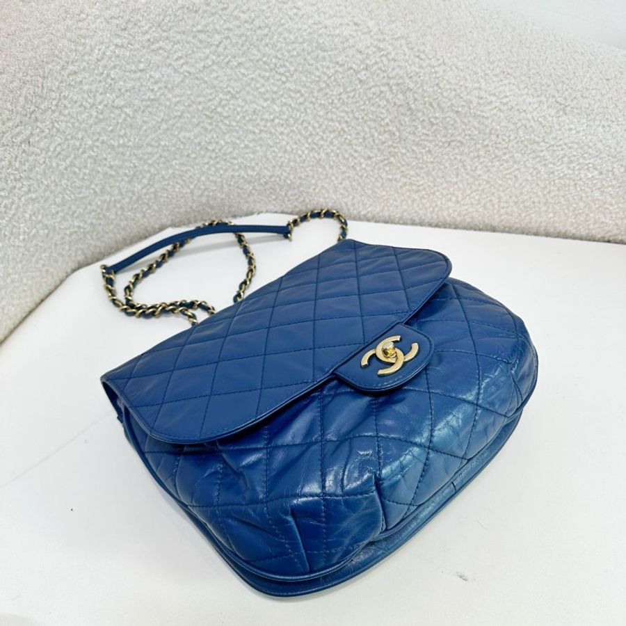 CHANEL 藍色牛皮南瓜包-3