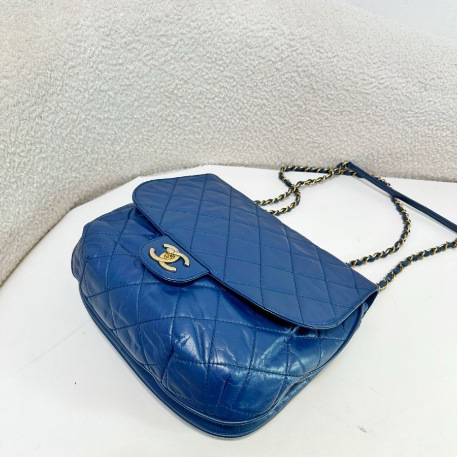 CHANEL 藍色牛皮南瓜包-4