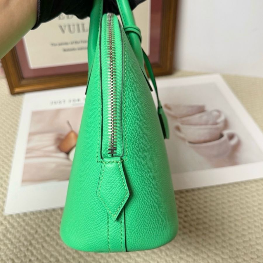 愛馬仕/Hermes bolide保齡球 手提包肩背包斜挎包Evercolor皮 漫畫綠銀扣-2
