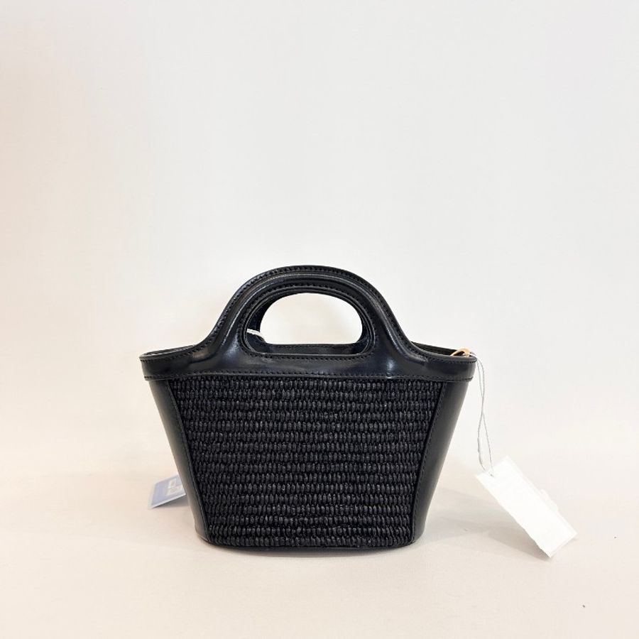 Marni 黑色編織菜籃子斜背包-1