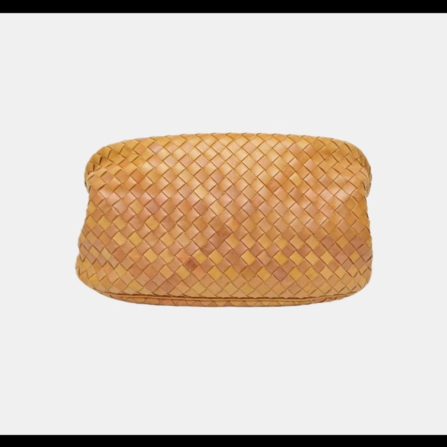 Bottega Veneta/葆蝶家全皮編織杏色手提包-5