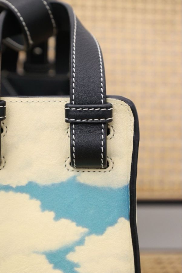 Loewe蓝白云朵图案单肩包-15