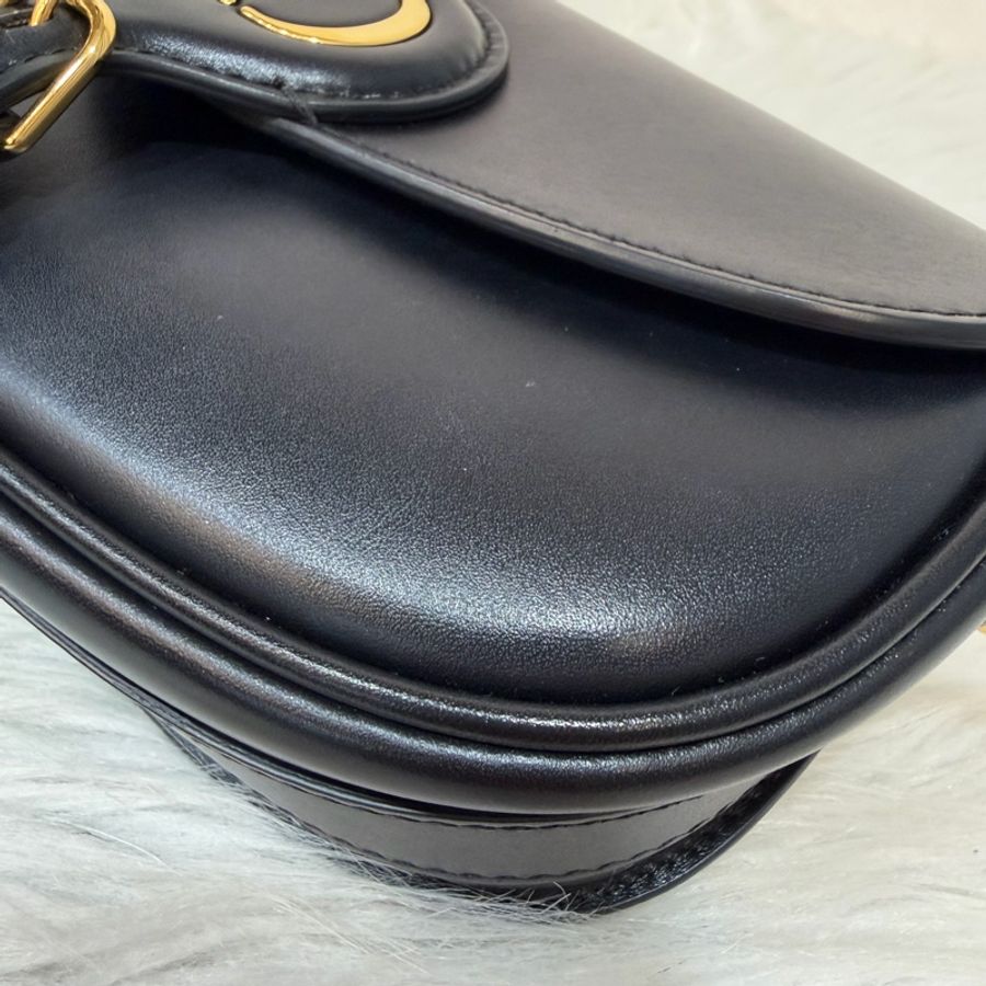Dior M9335 黑牛皮 滑面 金釦 Bobby East-West 斜背包 肩背包-9