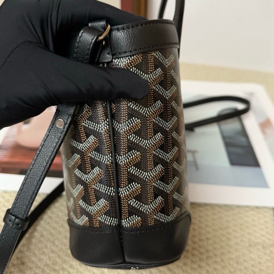 Goyard Mini Beluga 戈雅迷你貝魯加手提水桶包菜籃子手提包斜背包 經典黑棕色老花-2