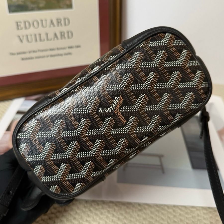Goyard Mini Beluga 戈雅迷你貝魯加手提水桶包菜籃子手提包斜背包 經典黑棕色老花-4