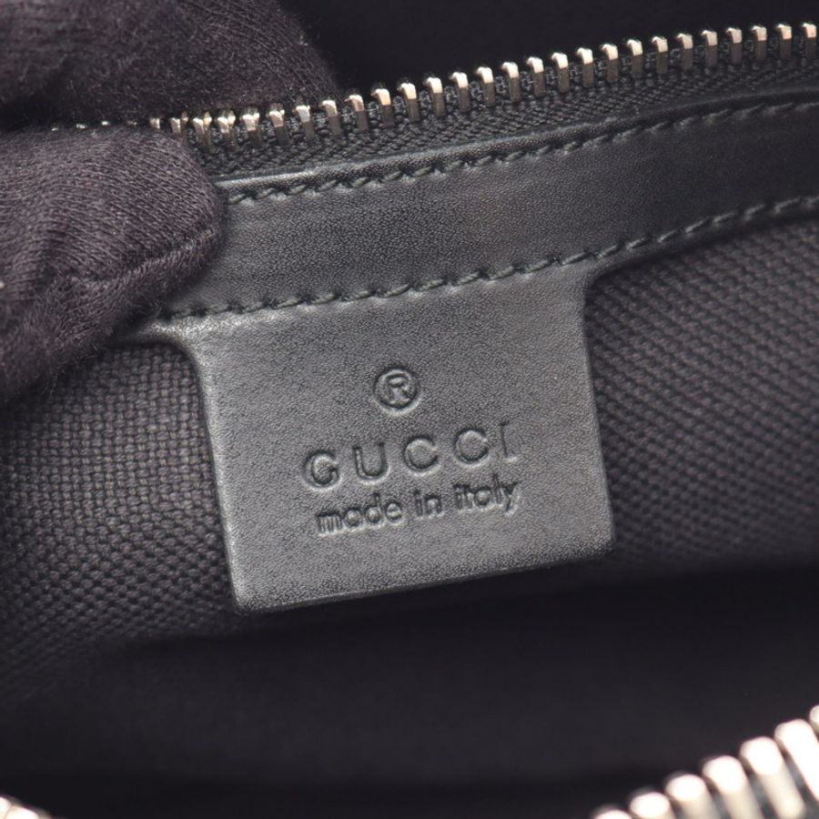 GUCCI Soft GG Supreme Sherry Line 腰包 474293 皮革 黑色 灰色-3