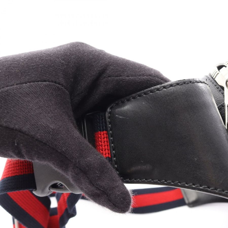 GUCCI Soft GG Supreme Sherry Line 腰包 474293 皮革 黑色 灰色-8