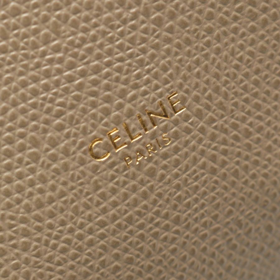 CELINE Vertical 小號 Cabas 2WAY 手提包 189813 皮革 米色 二手 女士-3