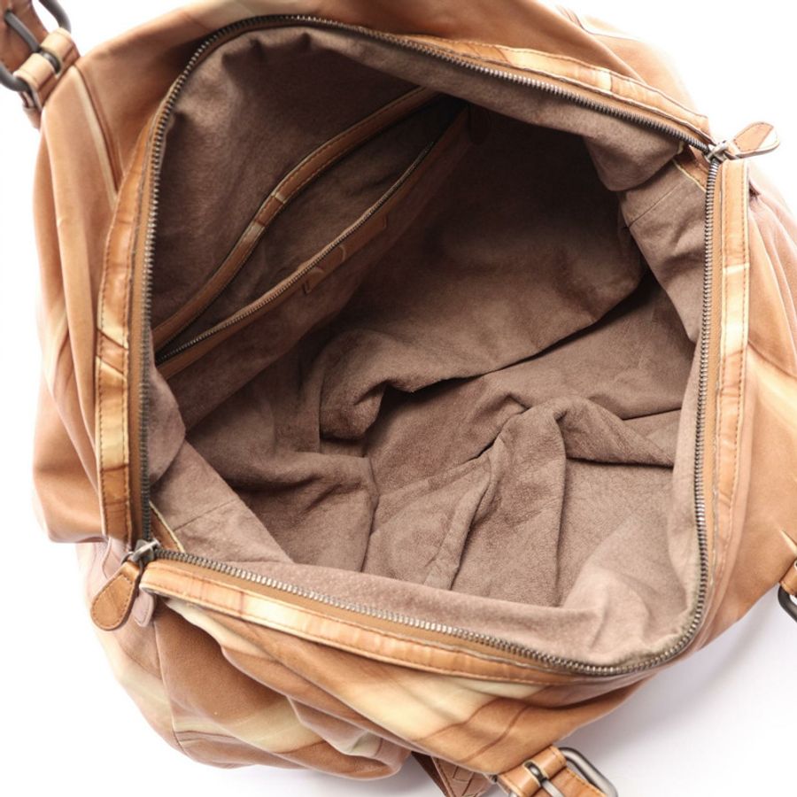 BOTTEGA VENETA Intrecciato 旅行包 240041 皮革 棕色 米色 二手 男女通用-2
