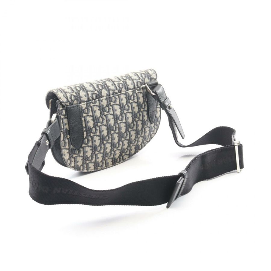 Dior SADDLE Oblique 腰包/斜背包 1ADPO325YKY 帆布皮革 米色/海軍藍 二手 女士-1