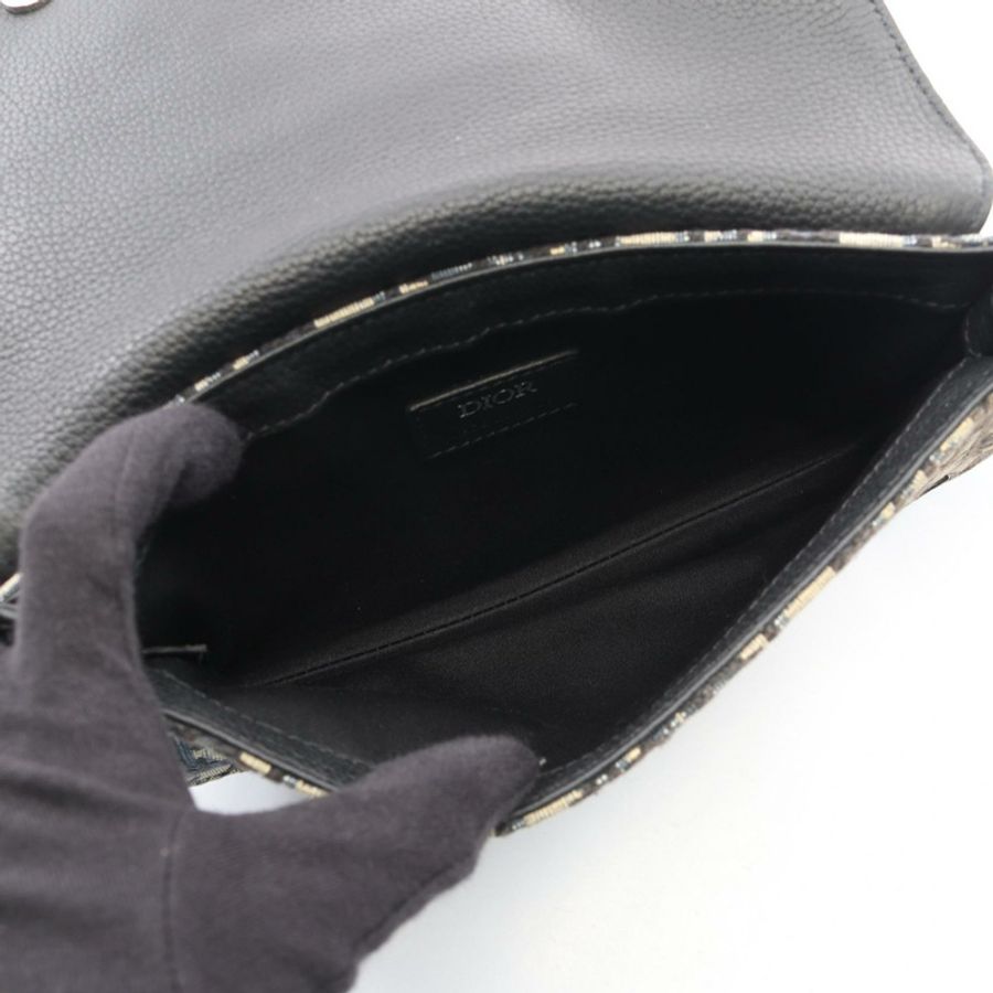 Dior SADDLE Oblique 腰包/斜背包 1ADPO325YKY 帆布皮革 米色/海軍藍 二手 女士-2