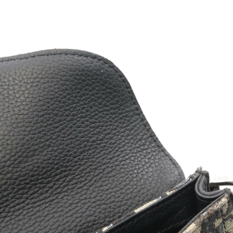 Dior SADDLE Oblique 腰包/斜背包 1ADPO325YKY 帆布皮革 米色/海軍藍 二手 女士-5