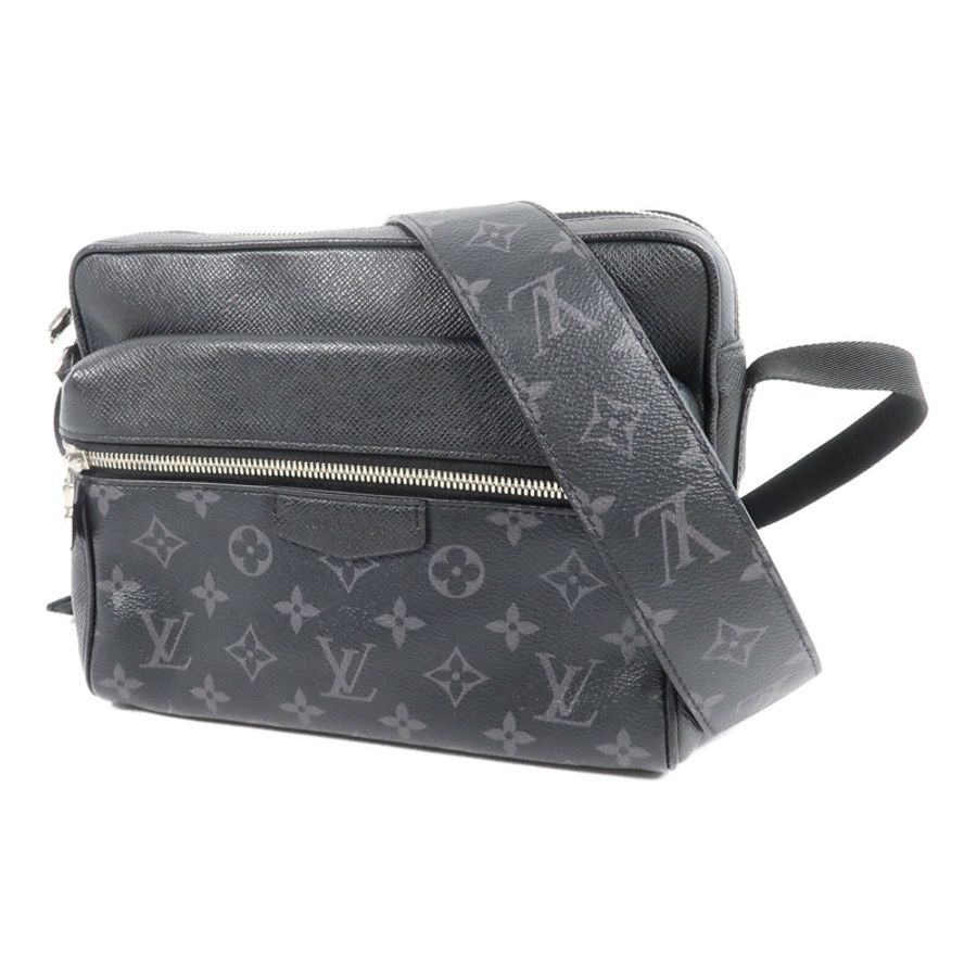 LOUIS VUITTON Monogram Eclipse/Taiga Outdoor Messenger銀扣肩背袋-2