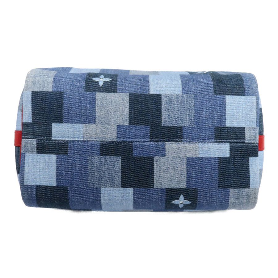 LOUIS VUITTON Monogram Denim Speedy Bandouliere 30 Square Patchwork手挽肩背兩用袋-3