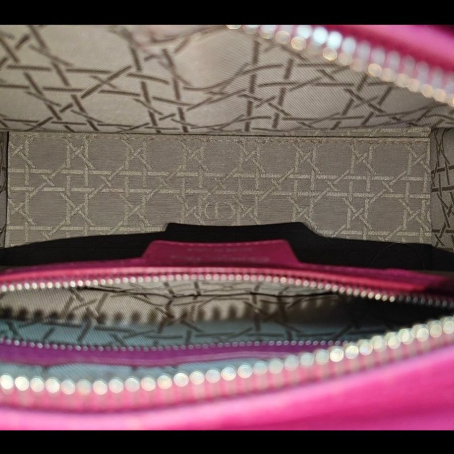 Dior/迪奧戴妃五格紫色單肩斜背包24cm-5