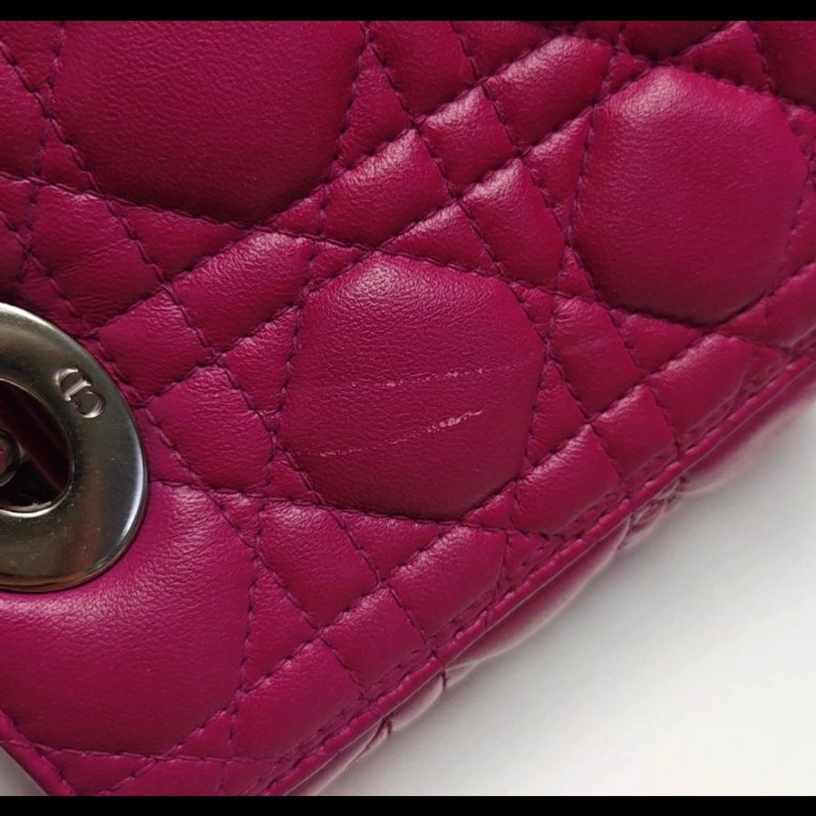 Dior/迪奧戴妃五格紫色單肩斜背包24cm-6