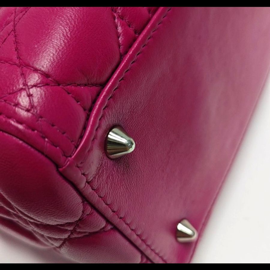 Dior/迪奧戴妃五格紫色單肩斜背包24cm-7