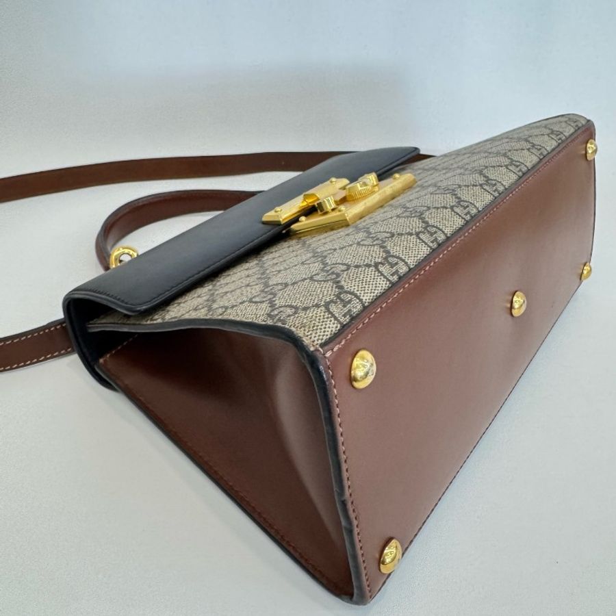 Gucci/古馳老花月光寶盒手提padlock單肩斜挎包-6