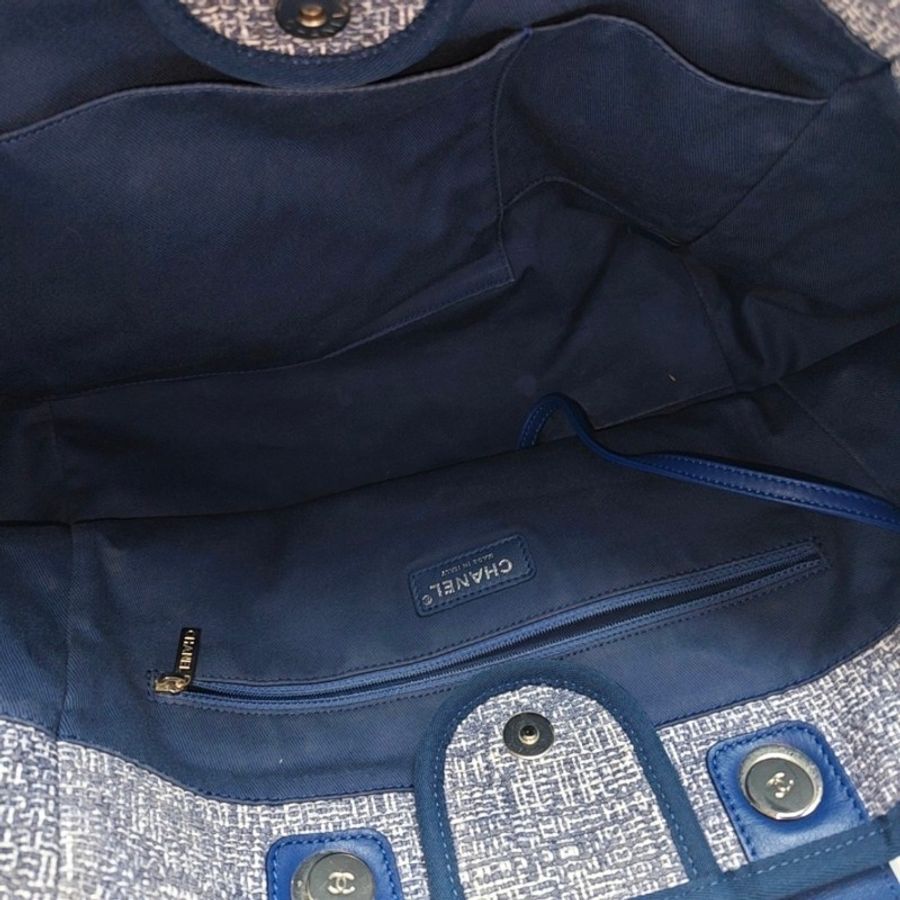 CHANEL/香奈兒藍色牛仔沙灘包-5