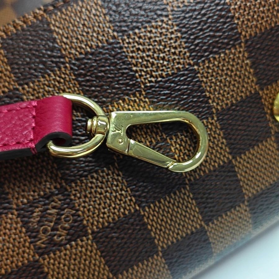 Louis Vuitton Riverside紅棋盤格 晶片款 手提包肩背包-8