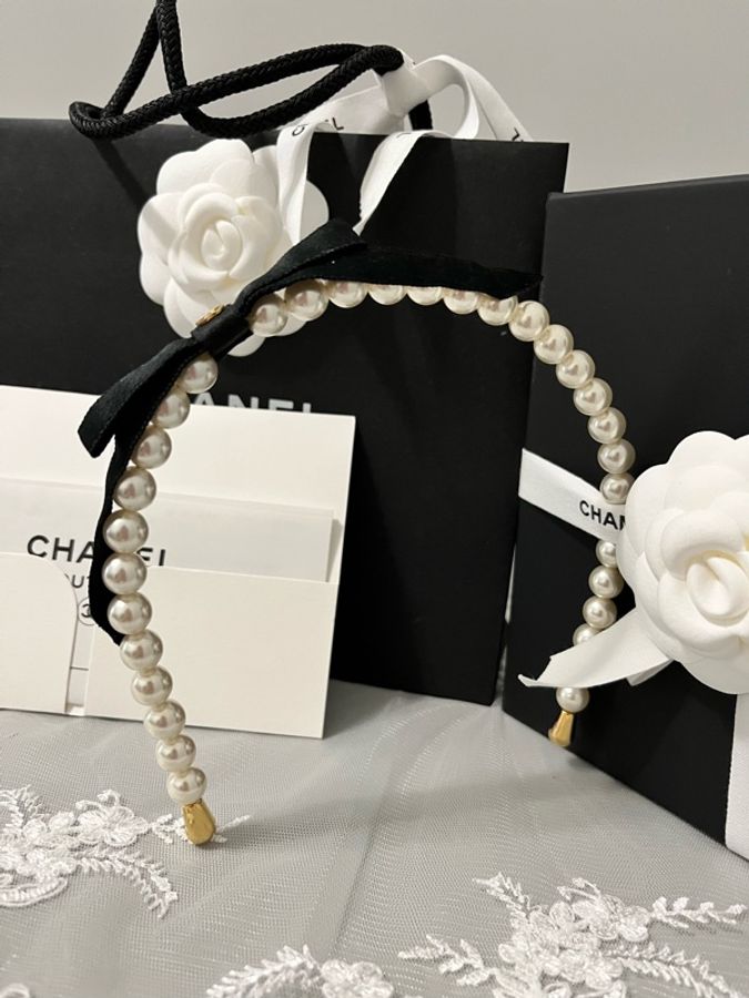 CHANEL 香奈兒 珍珠蝴蝶結髮箍|經典黑白配色|限量款|台北專櫃購入|正品附購證-14