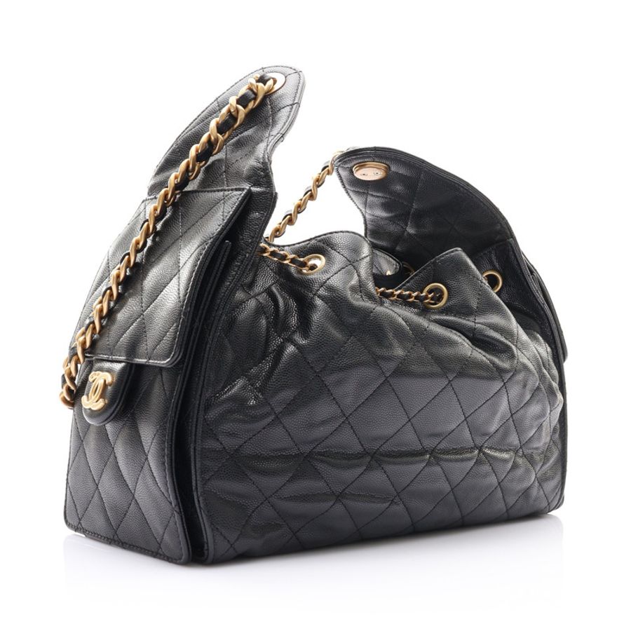 黑色 荔枝紋牛皮 CHANEL 25 小型包 肩背包【CHANEL 香奈兒】 AS5293-1
