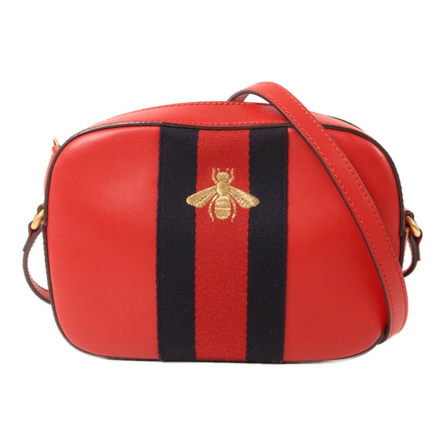GUCCI 牛皮皮革Web Sherry Line Bee肩背袋-0