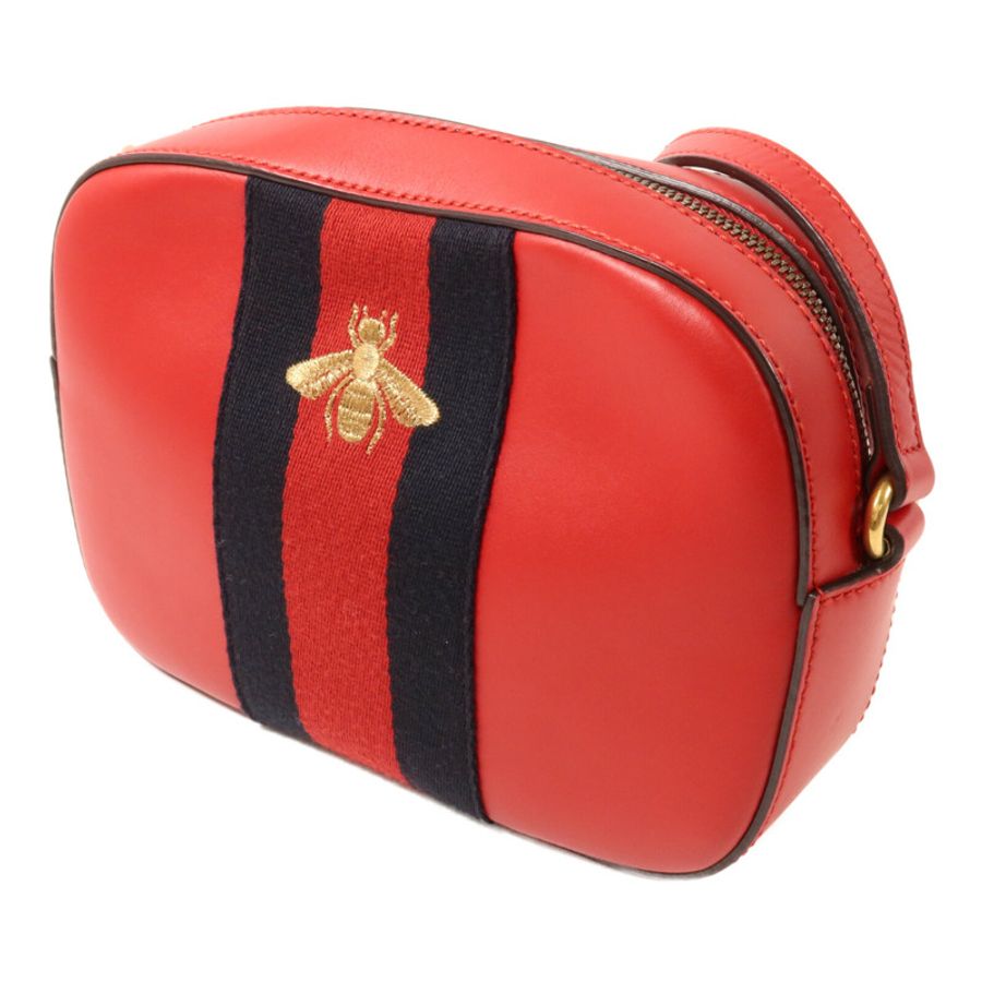 GUCCI 牛皮皮革Web Sherry Line Bee肩背袋-2